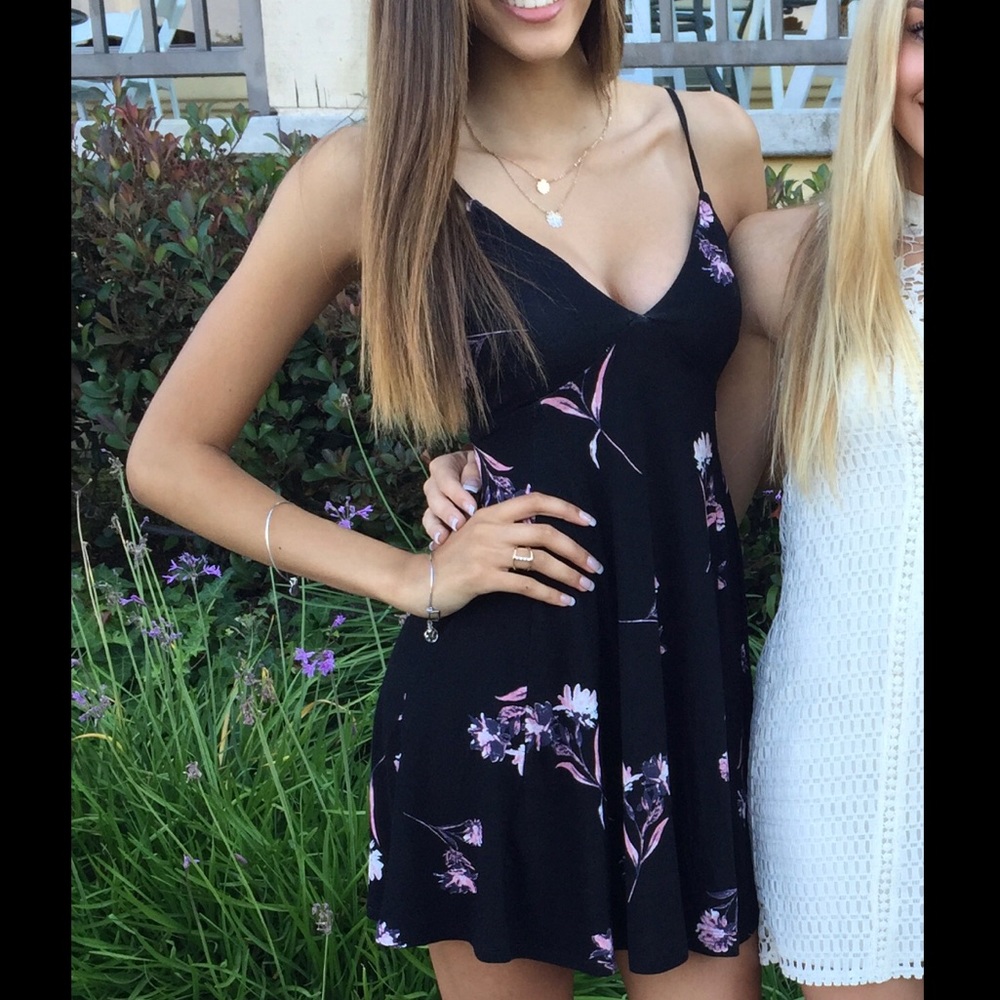 Black floral dress